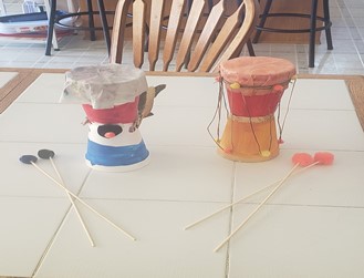 completed African Drum craft project